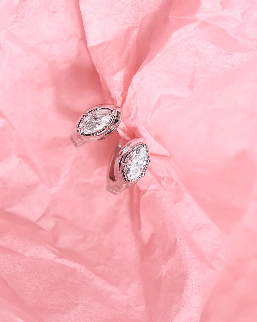 Cleo Marquise Diamond Huggies - Image 26