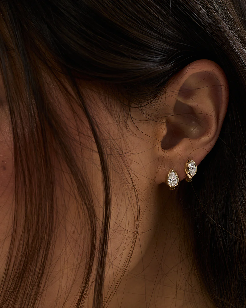 Cleo Marquise Diamond Huggies - Image 3