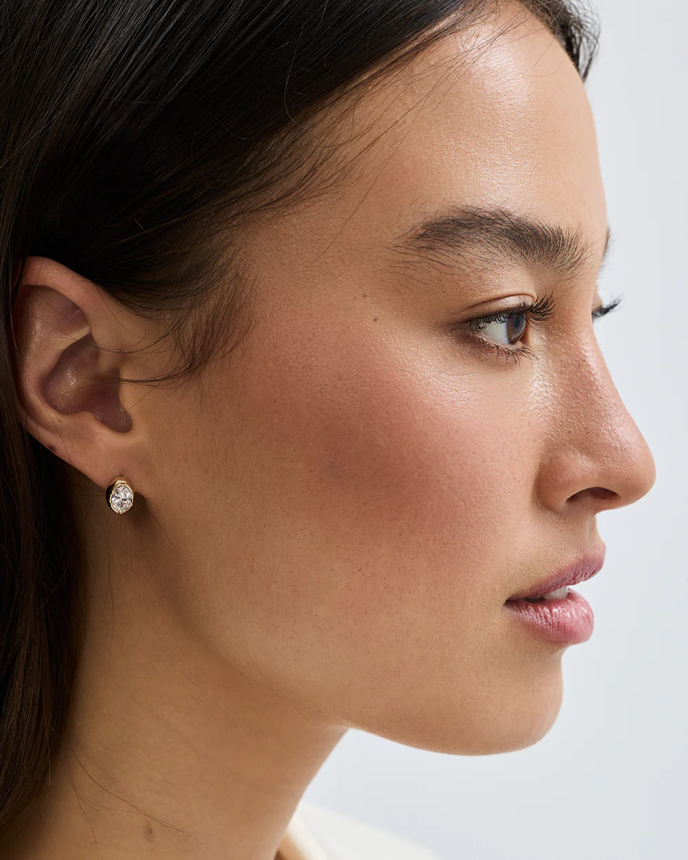 Cleo Oval Diamond Huggies - Image 3