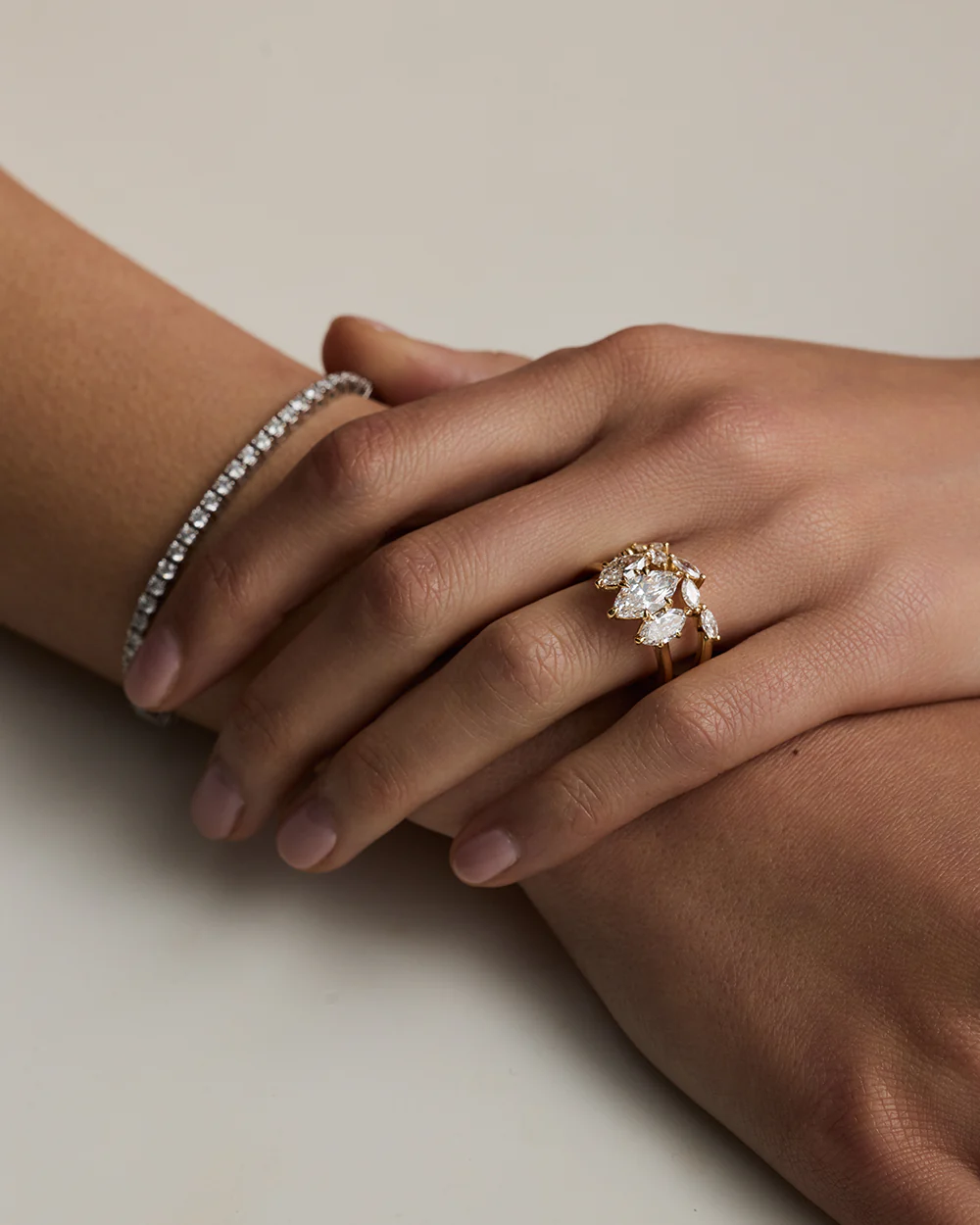 Eden 1.35ct Marquise Diamond Trilogy Ring - Image 3