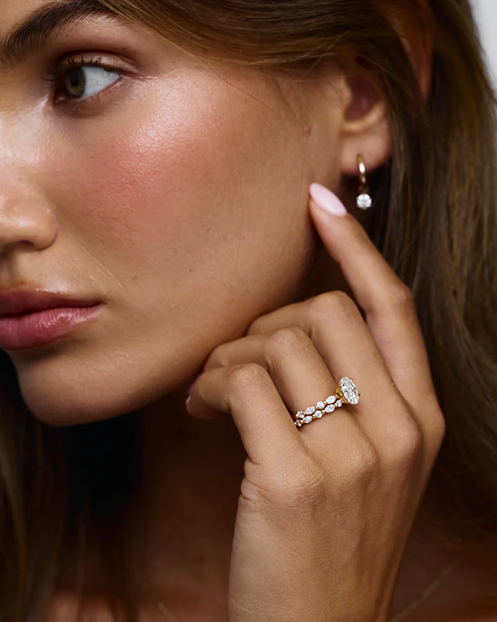 Round Diamond Charmed Hoop Earrings - Image 6